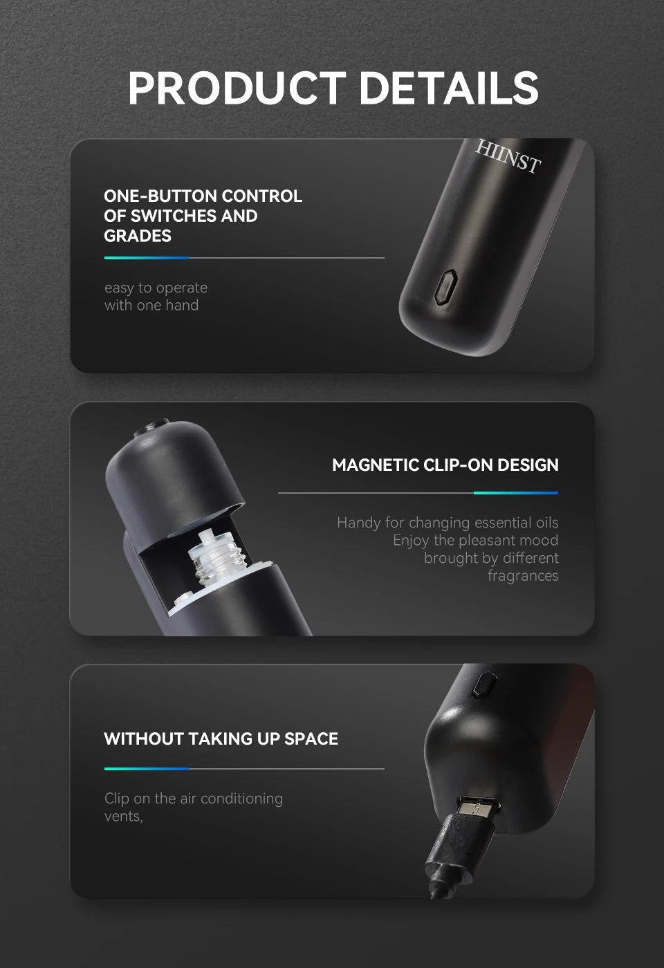 Diffuseur Parfum Voiture Électrique Sans Eau — Clip Ventilation USB & Huile Essentielle