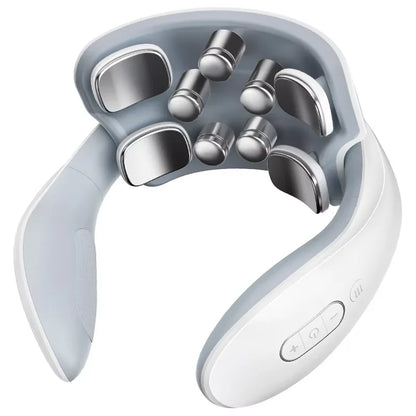 Electric Neck Massager with Heat, Cordless Shoulder Cervical Pain Relief, Portable Muscle Massage