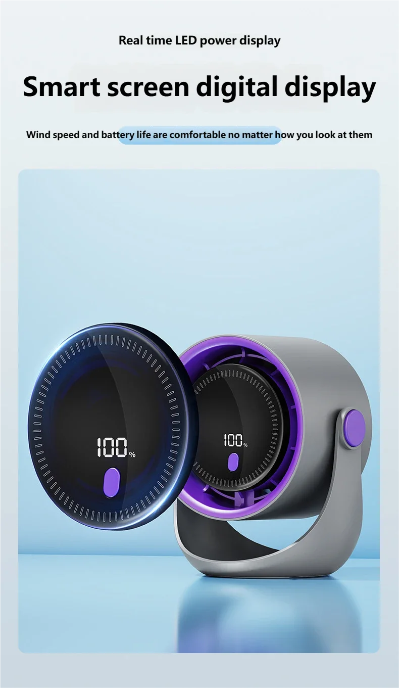 Ventilateur Mural Sans Perçage USB — Silencieux, Rechargeable & Circulation d'Air 360°