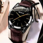 Montre Homme Quartz Business MOONBIFFY — Bracelet Cuir, Cadran Minimaliste, Style Luxe, 4 Coloris