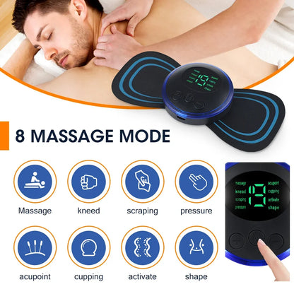 Masseur électrique de cou EMS, stimulateur de Massage musculaire, Instrument basse fréquence, patchs pour le dos, les cervicales et les mollets, Mini appareil pour douleurs articulaires