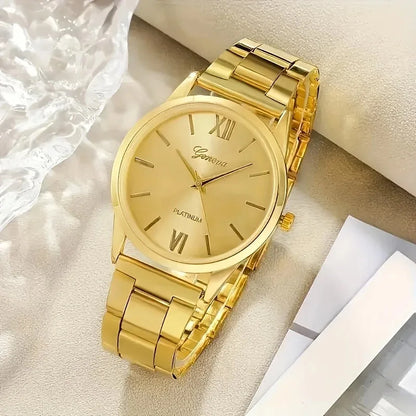 Lot de 6 Montres Femme Quartz — Bracelet Acier Doré, Cadran Minimaliste, Style Fashion Casual