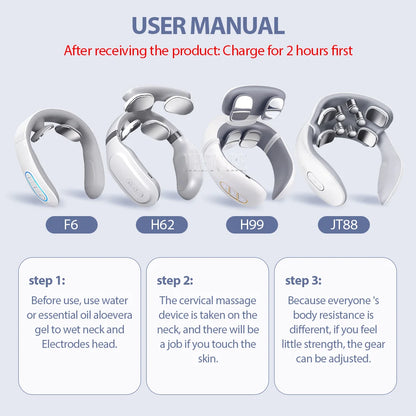 Masseur intelligent électrique TENS EMS pour le dos et le cou, 4 modes, pour la relaxation musculaire et la santé, outil de massage des épaules et cervicales