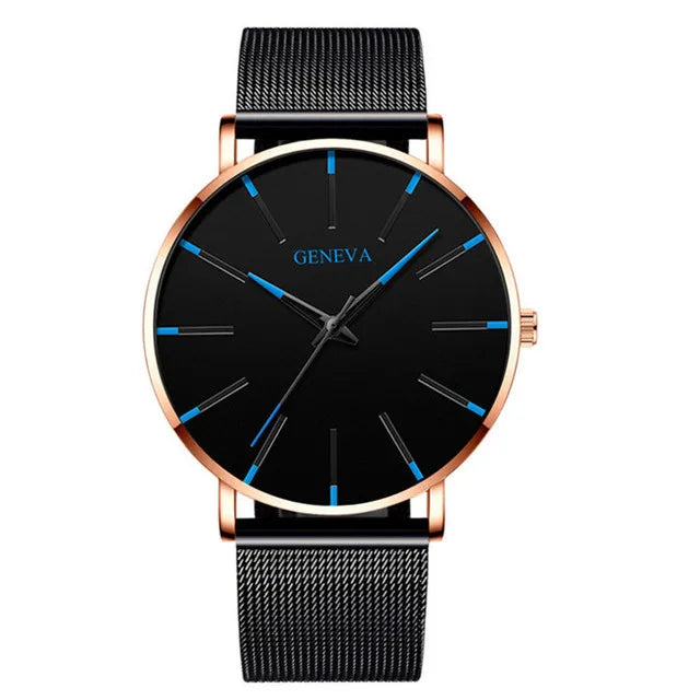 Montre Quartz Minimaliste Homme DIJANES KL959 — Ultra-Fine 8 mm, Bracelet Maille ou Cuir, Verre Hardlex, 9 Coloris | TechNova X