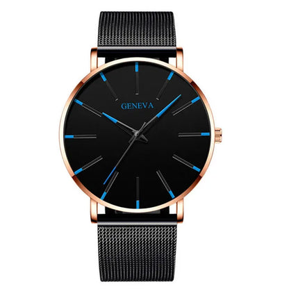Montre Quartz Minimaliste Homme DIJANES KL959 — Ultra-Fine 8 mm, Bracelet Maille ou Cuir, Verre Hardlex, 9 Coloris | TechNova X