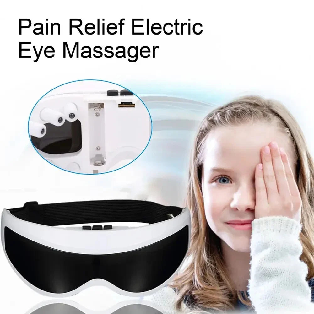 Masque de massage électrique pour les yeux, amélioration de la vision des yeux, migraine, front, lunettes de soins des yeux, massage sans fil, vibration, soins de santé
