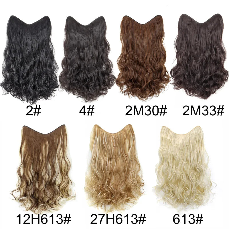 Extension Capillaire Synthétique Bouclée Forme V — 20 Pouces, 4 Clips, Fibre Haute Température, 7 Teintes | TechNova X