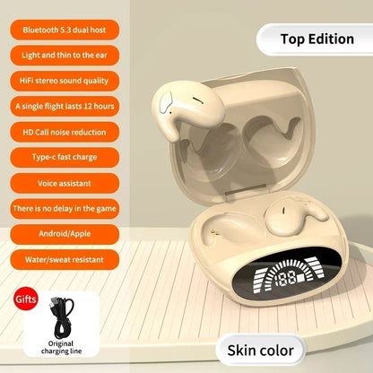 Premium TWS Bluetooth Wireless Sports Earphones Dual Ear Sleep In-Ear Md538 Mini Painless Call Noise Cancellation Slim Headset