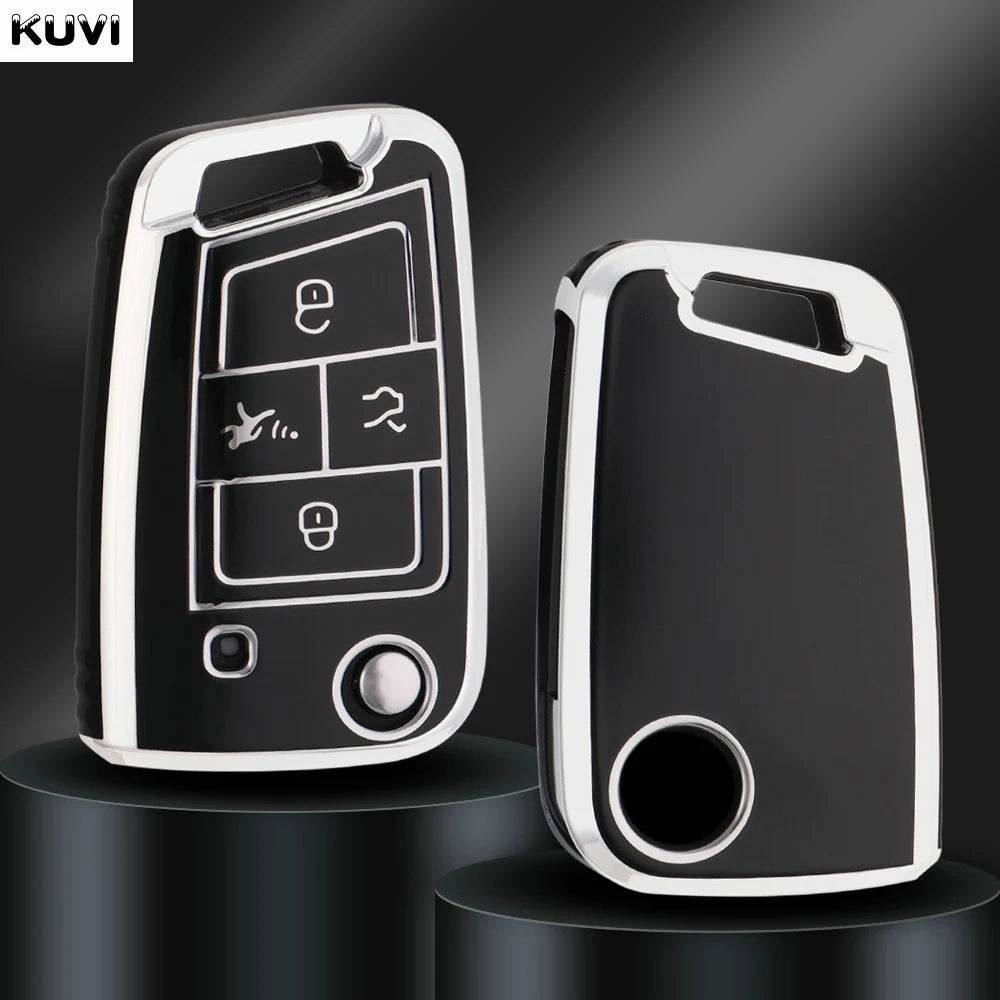 Juste de clé de voiture en TPU, porte-clés pour VW Volkswagen Golf 7, MK7, Tiguan MK2, RosemAteca, Valentine FR 2, Ibiza, Skoda Octavia, 3, 4 boutons