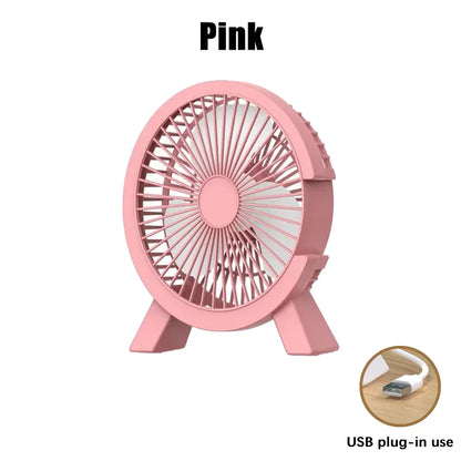 Mini Ventilateur USB Bureau 4 Pouces — Silencieux, Base Stable & 3 Coloris