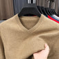 Pull Homme Col en V — Tricoté Surdimensionné | Couleur Unie | Chaud & Confortable | 7 Coloris | M–4XL