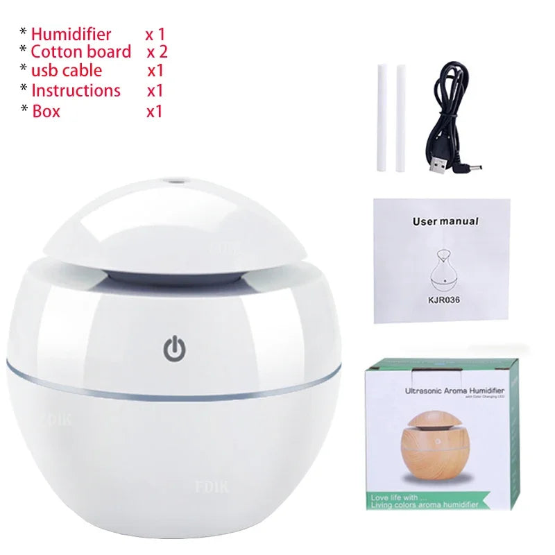 Diffuseur Arôme USB 130ml — Humidificateur Ultrasonique & Lumière LED 7 Couleurs
