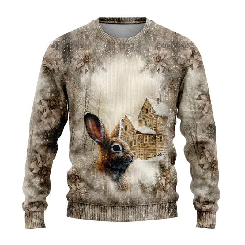 Sweat-shirt Unisexe Imprimé 3D — Animaux de Ferme | Style Harajuku Y2K | Col Rond | Enfant & Adulte | XS–6XL