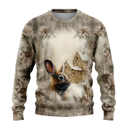Sweat-shirt Unisexe Imprimé 3D — Animaux de Ferme | Style Harajuku Y2K | Col Rond | Enfant & Adulte | XS–6XL