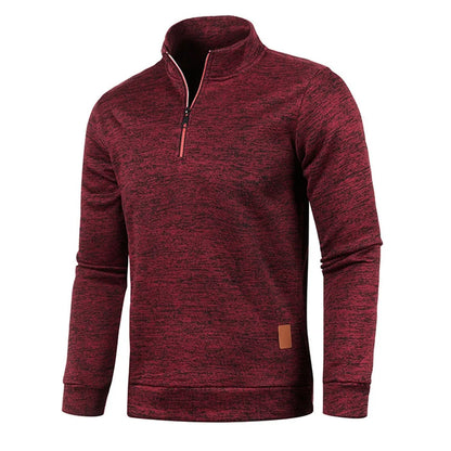 Pull à col roulé avec fermeture éclair pour homme, sweat-shirt d'extérieur, pull à demi-fermeture éclair, vêtements solides, PVD, printemps, automne