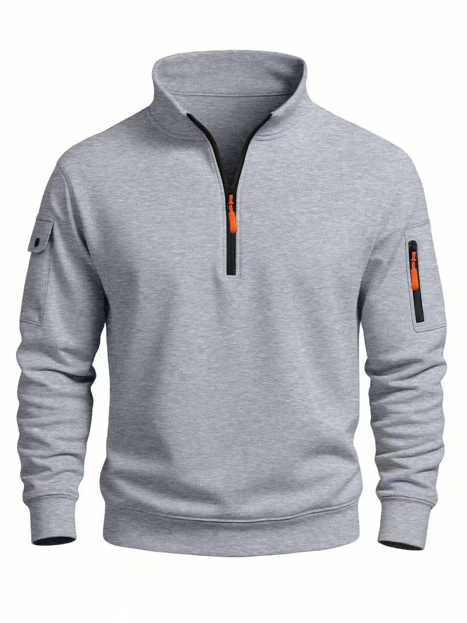 Sweat-Shirt Homme Demi-Zip Col Haut — Sport Décontracté, Coupe-Vent | Automne-Hiver