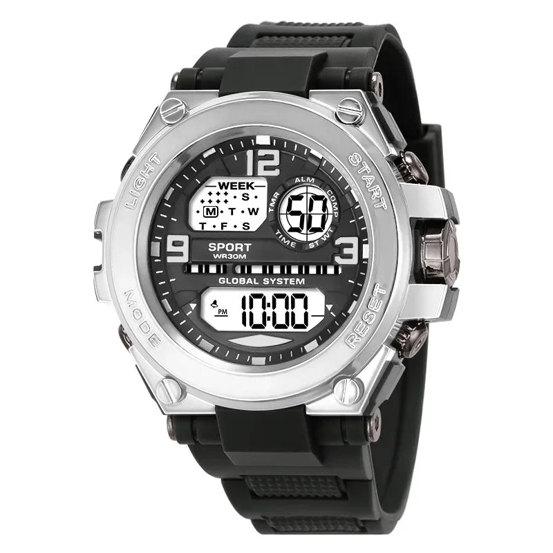 Montre Sport Digitale YIKAZE A69270 — Grand Cadran 56mm, LED, Chronomètre, Alarme, 3 ATM