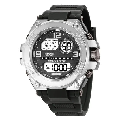 Montre Sport Digitale YIKAZE A69270 — Grand Cadran 56mm, LED, Chronomètre, Alarme, 3 ATM