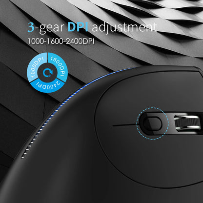 ZELOTES F-36A 2.4G Souris sans fil Chargement Blu-ray 6 boutons Souris optique 3 niveaux ug I souris noire