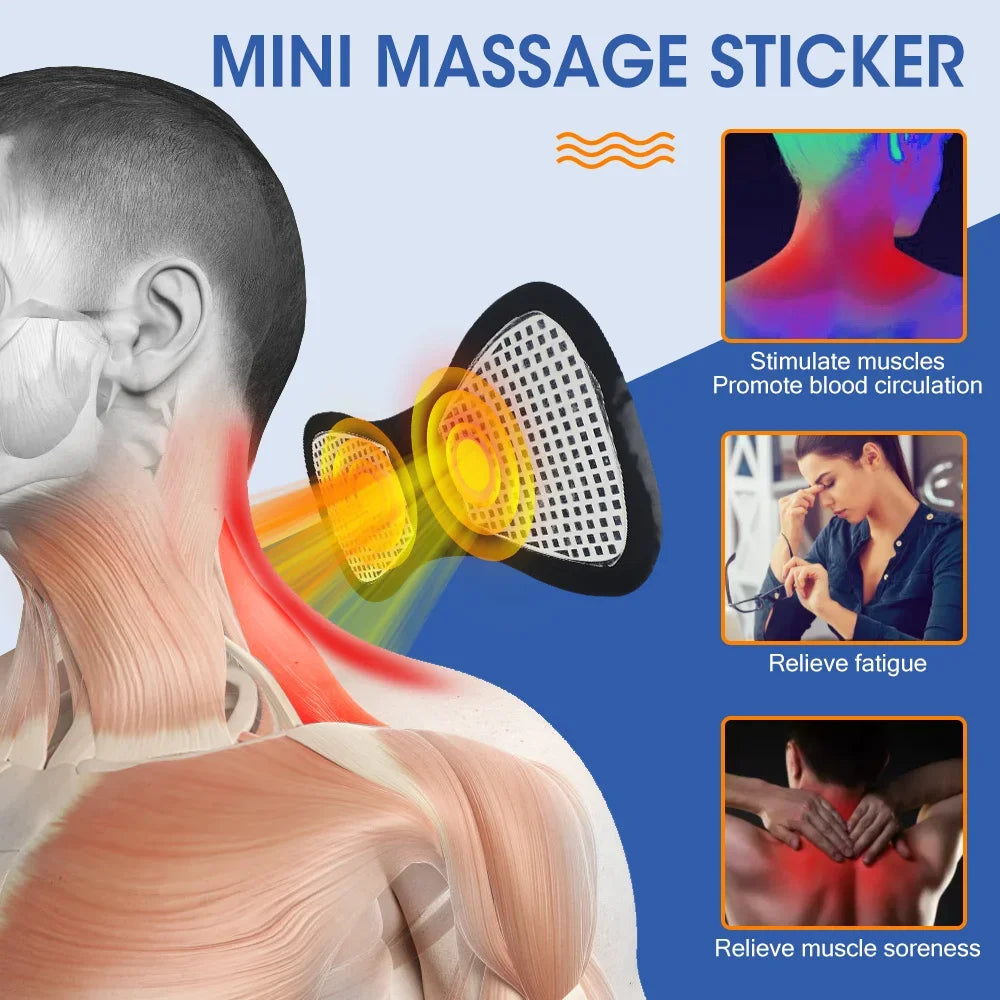 Masseur électrique de cou EMS, stimulateur de Massage musculaire, Instrument basse fréquence, patchs pour le dos, les cervicales et les mollets, Mini appareil pour douleurs articulaires