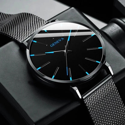 Montre Quartz Minimaliste Homme DIJANES KL959 — Ultra-Fine 8 mm, Bracelet Maille ou Cuir, Verre Hardlex, 9 Coloris | TechNova X
