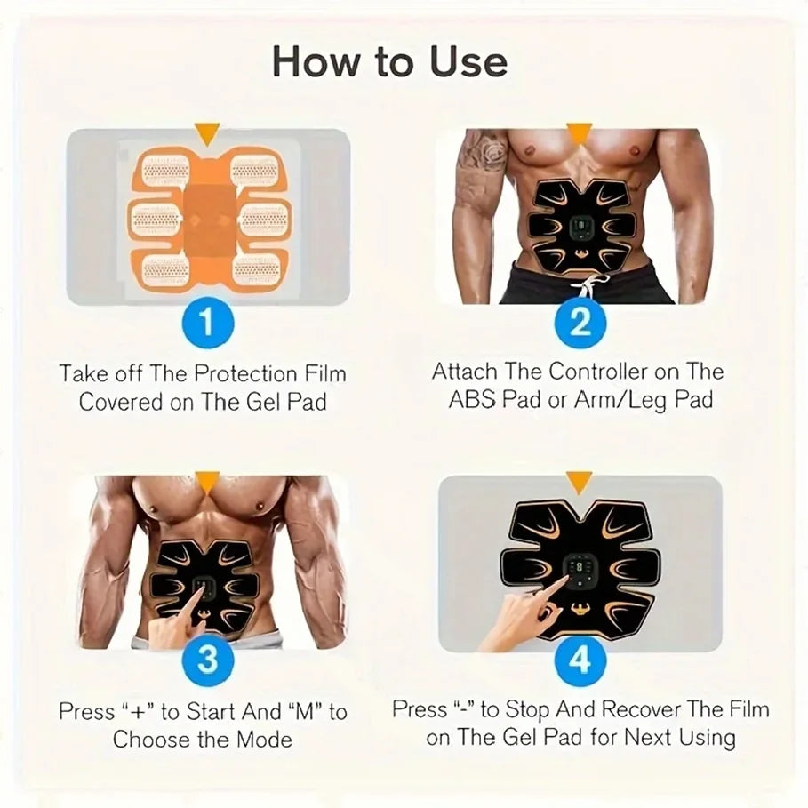 Stimulateur Abdominal EMS Pro — 6 Modes & 10 Niveaux Homme & Femme | TechNova X
