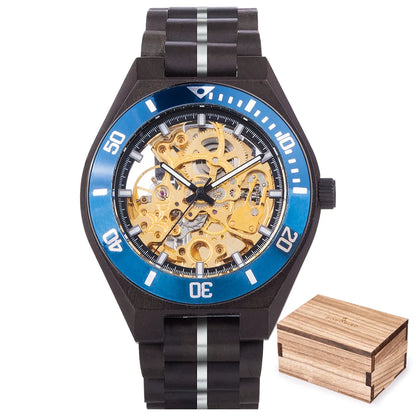 Montre Mécanique en Bois Homme BOBO BIRD — Squelette Lumineux, Étanche 3 ATM, Gravure Personnalisée, 6 Modèles | TechNova X