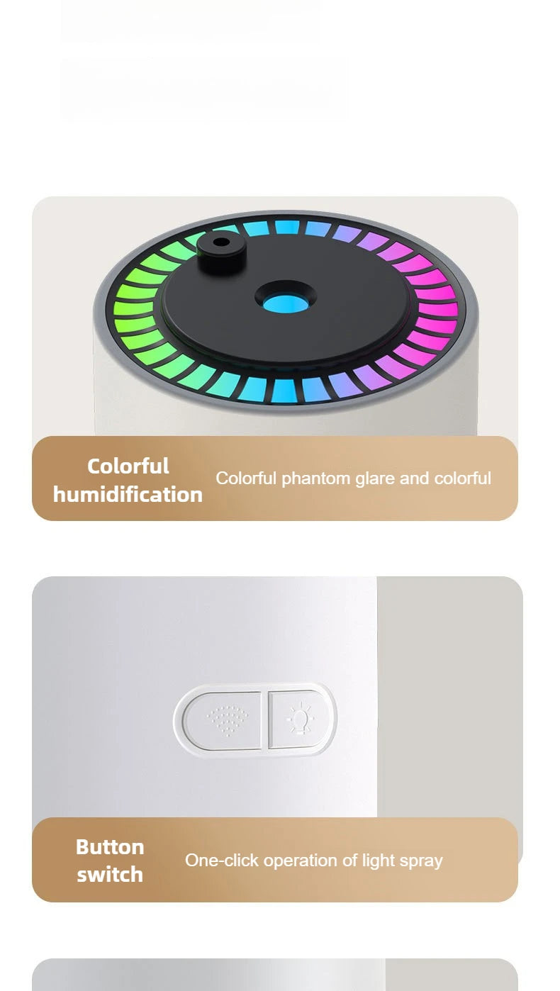 Humidificateur Projection Ciel Étoilé 280ml — LED Multimode, 2 Modes de Brume & USB 5V