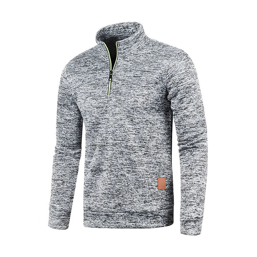 Pull Col Roulé Homme — Demi-Fermeture Éclair | Polyester Tricoté | Couleur Unie | Printemps Automne | 6 Coloris | M à 4XL