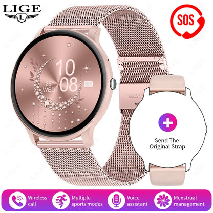 Smartwatch LIGE 2025 — Bluetooth 5.3, Écran 1,39", Santé 24h, IP68