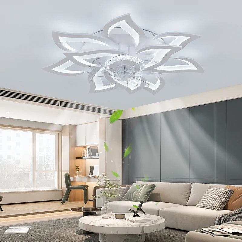 Ventilateur de Plafond Intelligent LED Jelena — 6 Vitesses, App & Télécommande, Mode Été/Hiver