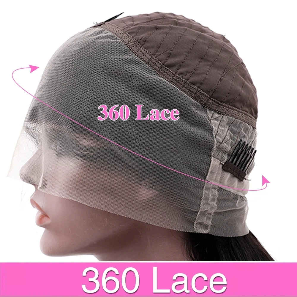 Perruque frontale en dentelle HD 13x6, cheveux humains bouclés Deep Wave 38-40 pouces, perruques brésiliennes 5x5 Lace Front pour femmes, pré-épilées