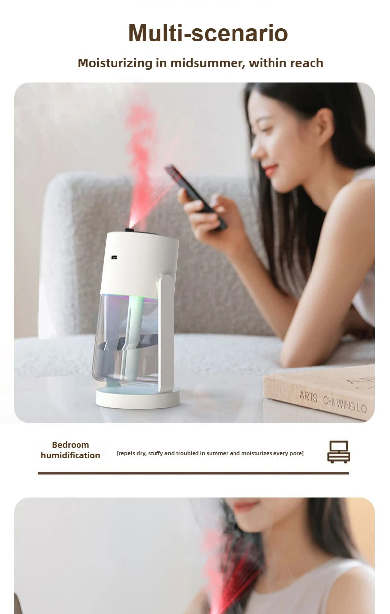 Humidificateur Projection Ciel Étoilé 280ml — LED Multimode, 2 Modes de Brume & USB 5V