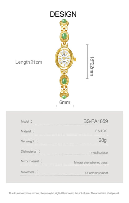 Montre Femme Quartz BS Bee Sister BS-FA1859 — Cadran Ovale 18×22mm, Bracelet Alliage, 3 ATM, 3 Coloris