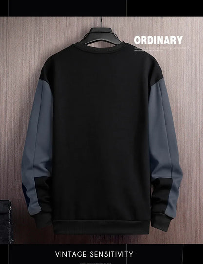 Sweat-shirt Col Rond Homme — Coupe Ample | Motif Patchwork | Sans Capuche | 4 Saisons | 3 Coloris | Asian M à 5XL