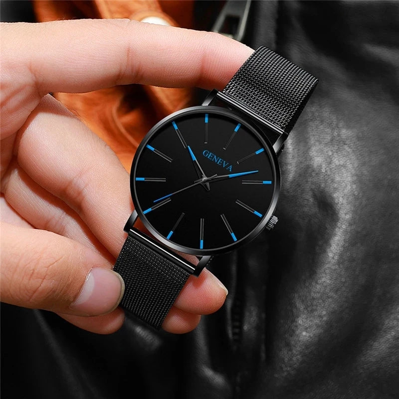 Montre Quartz Minimaliste Homme DIJANES KL959 — Ultra-Fine 8 mm, Bracelet Maille ou Cuir, Verre Hardlex, 9 Coloris | TechNova X