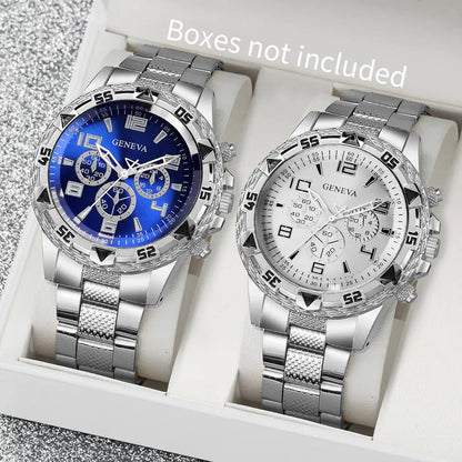 Lot 2 Montres Quartz Homme Business — Grand Cadran 45 mm, Boîtier Alliage, Chiffres Arabes, 4 Styles | TechNova X