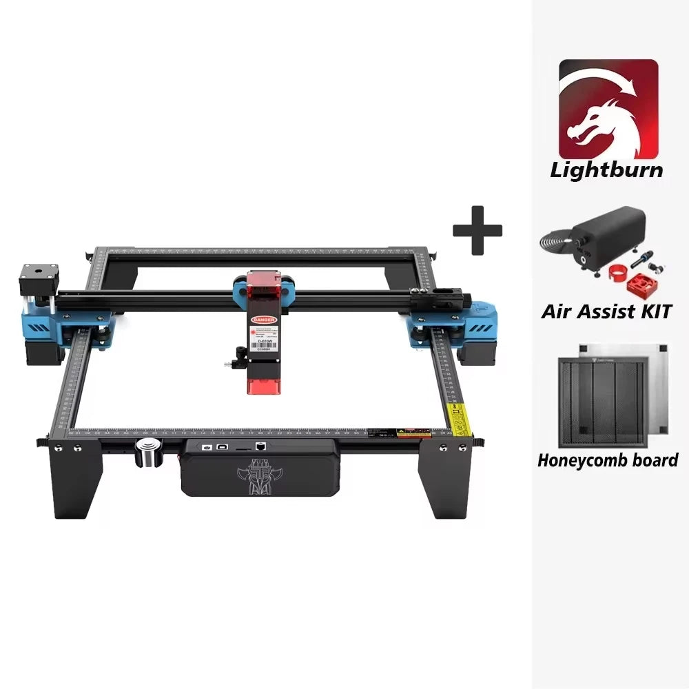 Graveur Laser deux arbres TTS 10 Pro, avec contrôle hors ligne Wifi, Machine de gravure Laser 10W pour la sculpture sur verre, métal et cuir