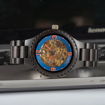 Montre Mécanique en Bois Homme BOBO BIRD — Squelette Lumineux, Étanche 3 ATM, Gravure Personnalisée, 6 Modèles | TechNova X