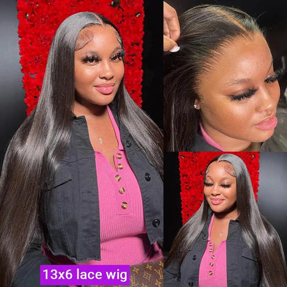 Perruque Cheveux Humains Lace Front HD — 13x4 / 13x6 / 5x5 | Densité 250% | 16-42 Pouces | Sans Colle