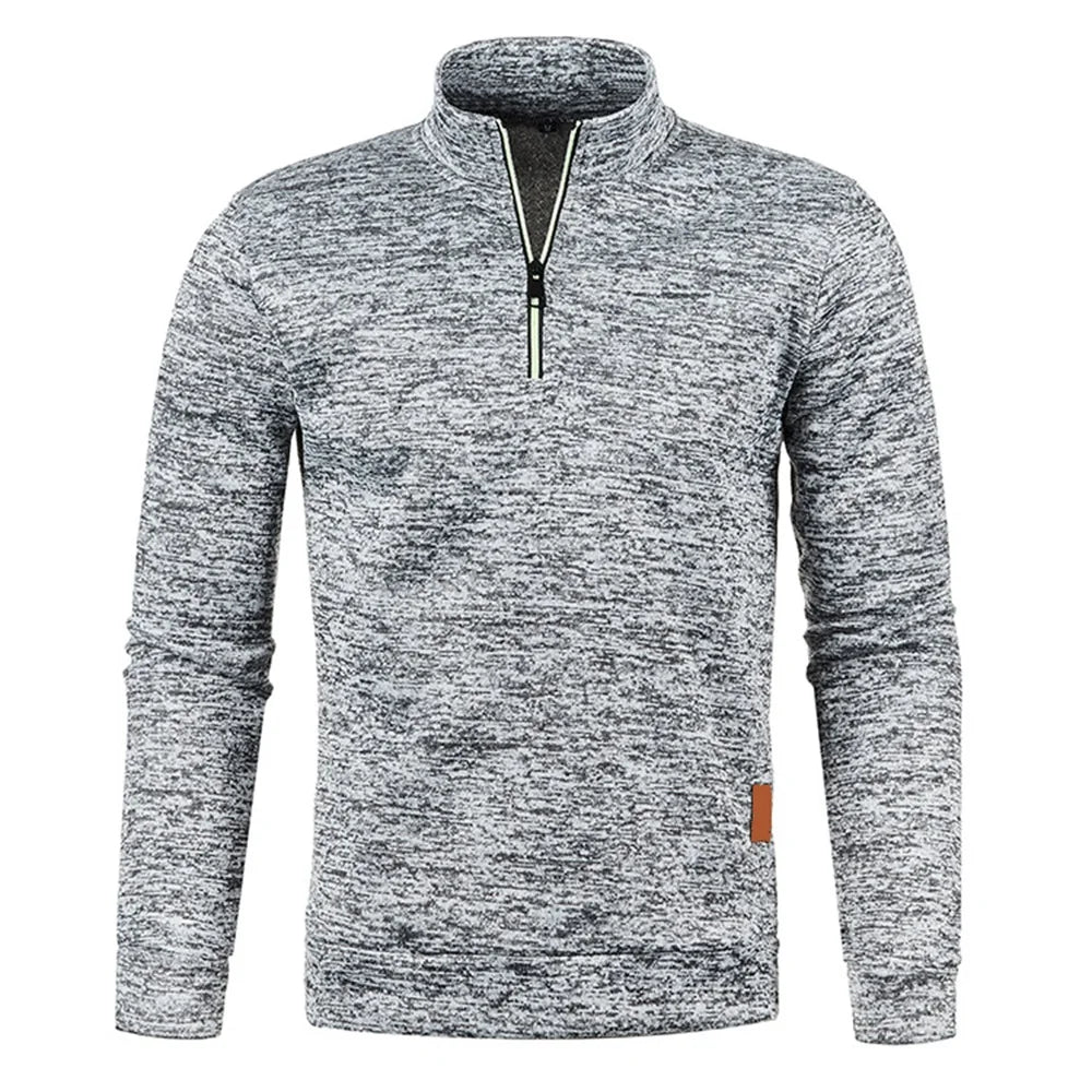 Pull Col Roulé Homme — Demi-Fermeture Éclair | Polyester Tricoté | Couleur Unie | Printemps Automne | 6 Coloris | M à 4XL
