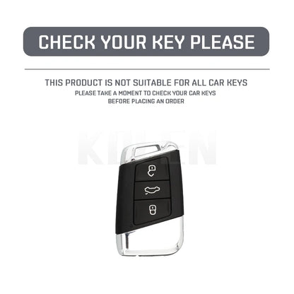 Housse de clé de voiture en Fiber de carbone ABS, pour Volkswagen VW Magotan Passat B8 Golf pour Skoda Superb A7, coque de haute qualité