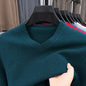 Nouveaux pulls hommes col en V basique couleur unie chandails col rond élastique pulls chaud automne tricoté surdimensionné pull hommes