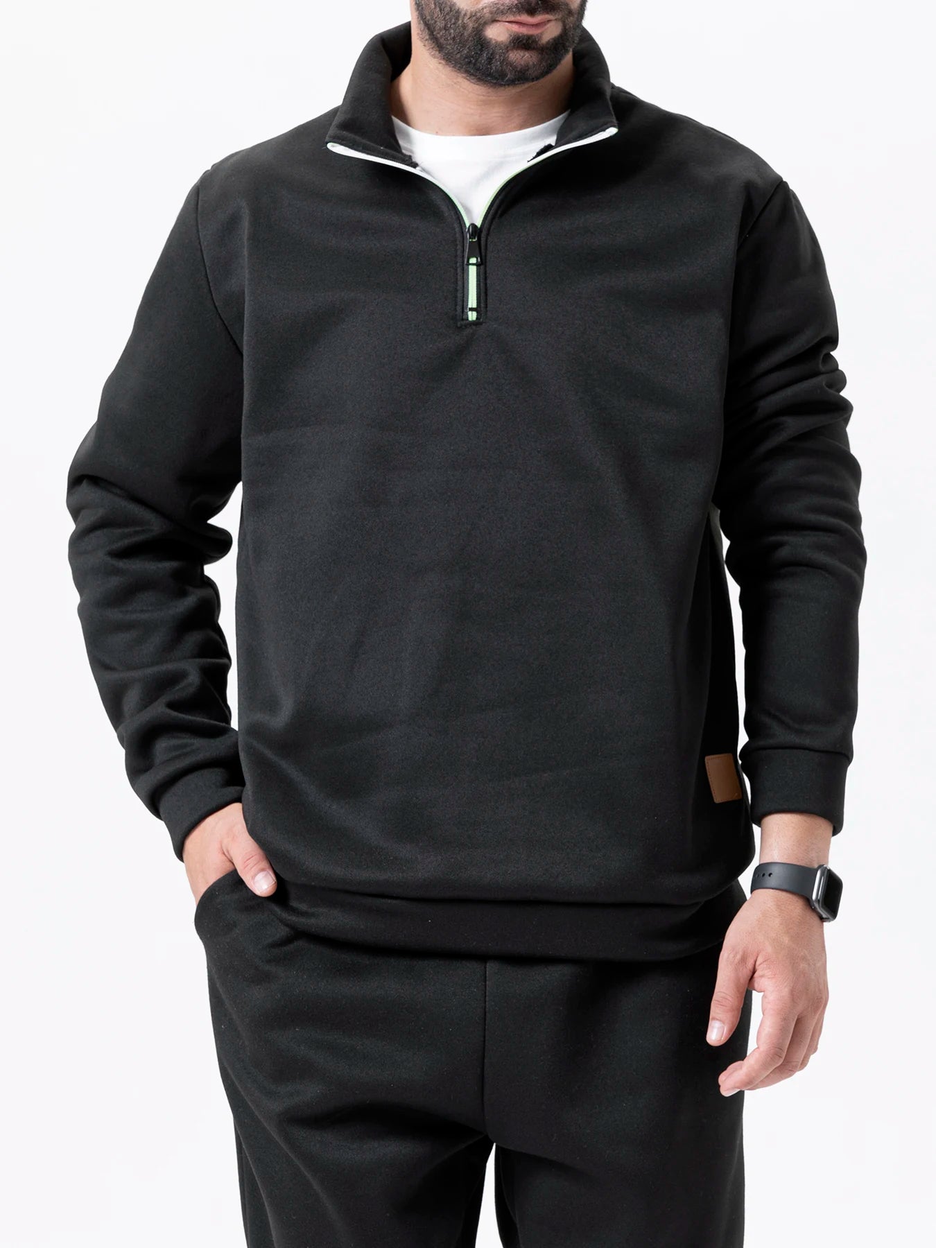 Pull Col Roulé Homme — Demi-Fermeture Éclair | Polyester Tricoté | Couleur Unie | Printemps Automne | 6 Coloris | M à 4XL