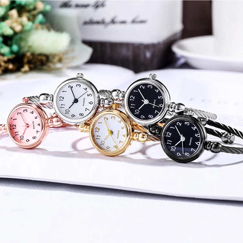 Montre Bracelet Jonc Femme Quartz YIKAZE — Acier Inoxydable, Style Rétro Luxe, 14 Coloris
