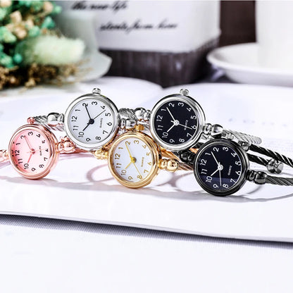 Montre Bracelet Jonc Femme Quartz YIKAZE — Acier Inoxydable, Style Rétro Luxe, 14 Coloris