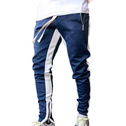 Pantalon de Survêtement Homme — Skinny | Taille Élastique & Cordon | Fermeture Éclair Latérale | Style Hip Hop | 5 Coloris | M–2XL