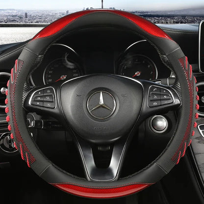 Housse de volant de voiture en nid d'abeille tridimensionnel, housse en cuir Durable avec doublure antidérapante universelle 14.5-15 pouces