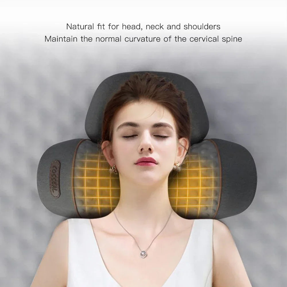 Oreiller masseur de cou électrique civière cervicale chauffage Vibration Massage dos Traction orthopédique oreillers de couchage soutien