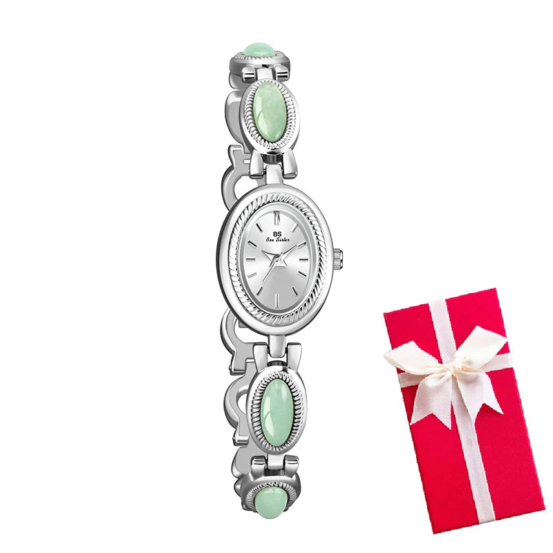 Montre Quartz Femme Bracelet Élégant — Boîtier Ovale 24 mm, Acier Inoxydable, Verre Hardlex, 3 ATM, 16 Coloris | TechNova X